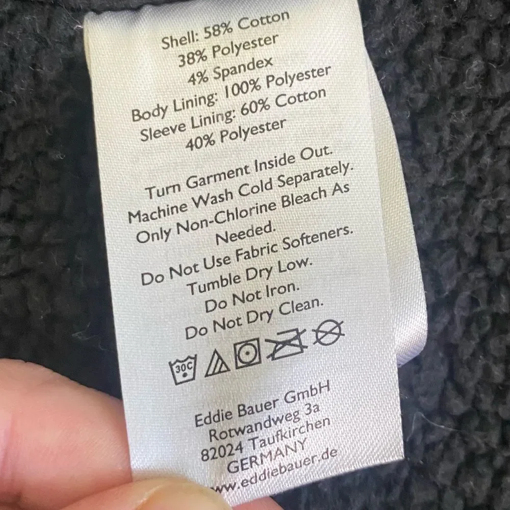 Eddie Bauer Snow Lodge Faux Shearling-Lined Wrap Cardigan